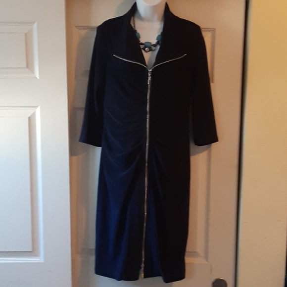 Joseph Ribkoff Dresses & Skirts - NEW NWT Joseph Ribkoff MIDNIGHT BLUE SILVER ZIPPED SHIRT DRESS $267